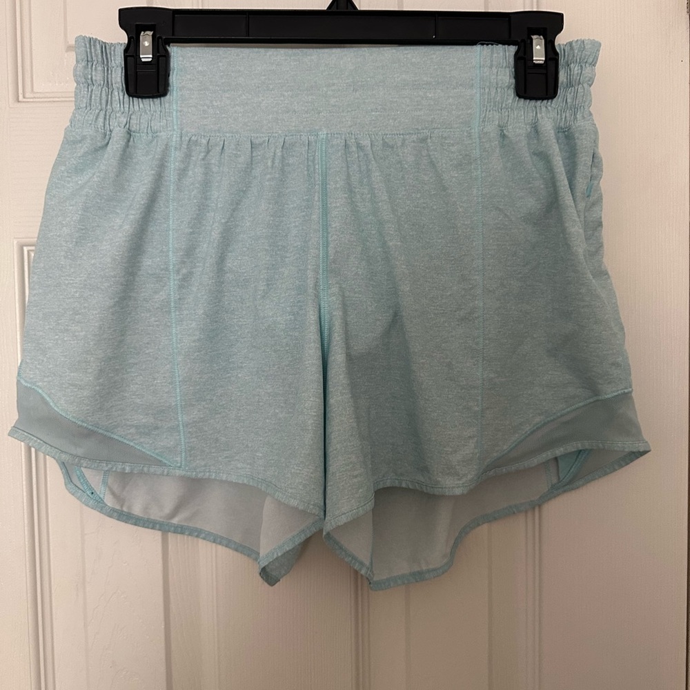Light splotted blue lululemon shorts